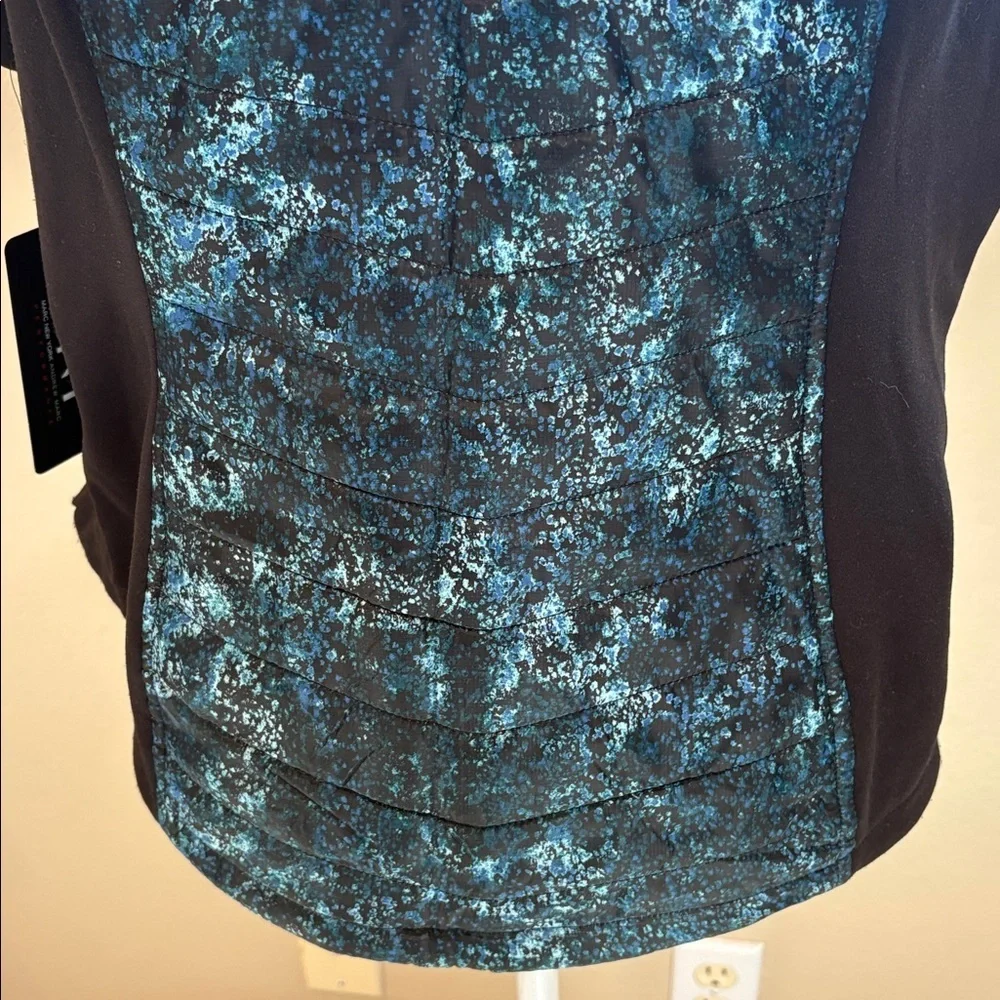 Marc New York Black Vest with Teal Patterned Front